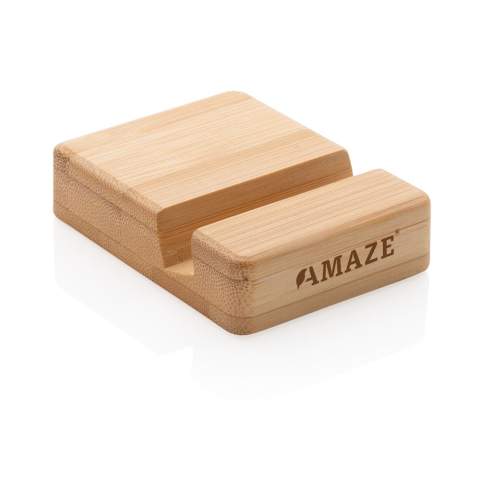 Telefoonstandaard volledig gemaakt van natuurlijk bamboe. Perfect voor op je bureau of als je vanuit huis werkt.