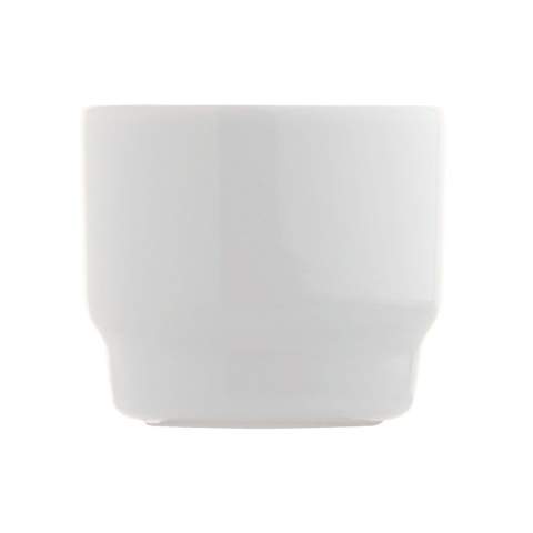 Cup and saucer of high-quality porcelain from the Toppoint design 'Satellite' series. Big imprint space. The square shaped saucer has additional space around the cup. Made in Europe.