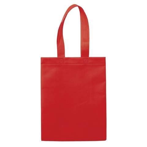 Non-Woven Tasche in verschiedenen Farben. Matt laminiert. Die Griffe sind aus Non-Woven-Material gefertigt. Ideal für Lebensmitteleinkäufe oder einen Tag am Strand. Auch für Geschäftskonferenzen geeignet.
