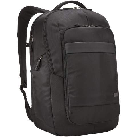 Features a large zippered main compartment with a padded 17.3" laptop and 10.1" tablet sleeve and a zippered mesh pocket for cables and accessories. Comes with a front organization panel to storage small electronics, cables, accessories, business cards and keys. Contains expandable side pockets for water bottle or power brick, padded shoulder straps, quilted air mesh back panel, soft handle and trolley tunnel. Case Logic warranty: 25 years.