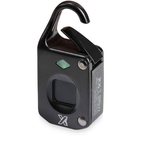 Padlock with a state-of-the-art fingerprint sensor that can store up to 10 different fingerprints. The lock can be used up to 1000 times before it needs to be recharged. USB input / output: 5V - 100 mA / 3.7 V - 150 μA. Size: 28 x 60 x 15 mm. Charging time: 3 hours. Comes with a gift box with magnetic closure, made out of recycled paper.