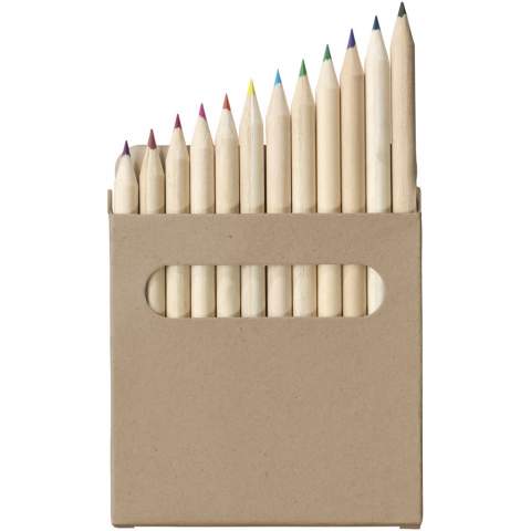 Colouring set with 12 pencils made of poplar wood. By opting for a colouring set made from wood coming from responsibly managed forests, you can support more sustainable and ethical practices in the production of art supplies. Delivered with a manual in a kraft paper box. Pencil size: 87 x 7 mm.