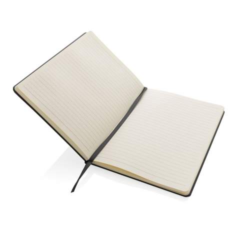 Dieses FSC® Hardcover-Notizbuch verfügt über einen FSC-zertifizierten Papiereinband und ein Lesezeichenband. 80 Blatt/160 Seiten cremefarbenes, liniertes FSC®-zertifiziertes Papier.<br /><br />NotebookFormat: A5<br />NumberOfPages: 160<br />PaperRulingLayout: Linierte Seiten