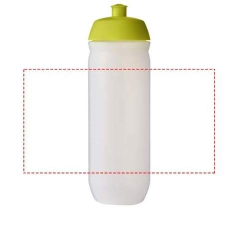 Single-walled sport bottle with a screw-fix pull-up lid. Made from flexible MDPE plastic, this squeezy bottle is perfect for sporting environments. Volume capacity is 750 ml. Made in the UK. BPA-free. EN12875-1 compliant and dishwasher safe.
