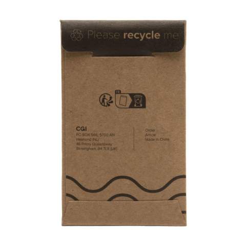 Porte-clés en métal mat combiné à du nylon tissé robuste et avec un anneau à clés solide. Chaque article est  fourni dans une enveloppe individuelle en papier kraft marron.