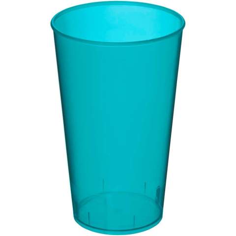 Gobelet en plastique avec paroi simple. Un choix abordable pour gobelets réutilisables. Capacité de 375 ml. Fabriqué au Royaume Uni.