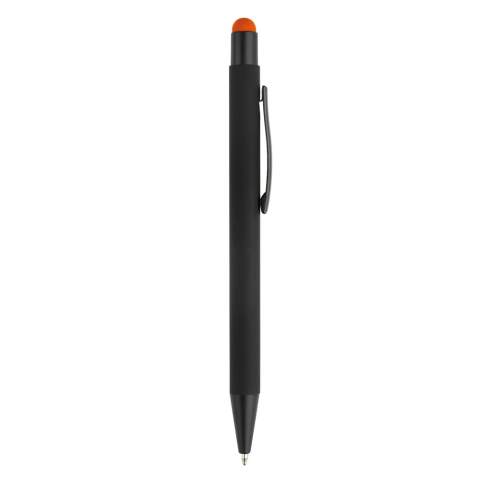 Stylo bille en métal élégant avec finitions noires. Le stylo bille peut être gravé au laser et le logo apparaîtra dans la couleur de la pointe du stylet. Couleur d'écriture: bleu.