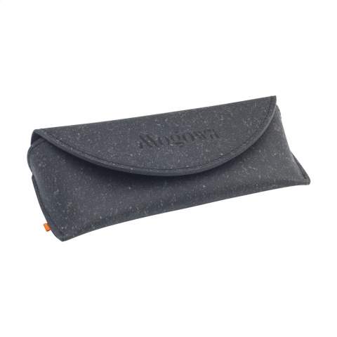 This designer sunglasses case is made from recycled leather waste (from Italian leather) and natural binders. A product of the MADE out of brand. The recycled leather is very sturdy, has an attractive matte appearance and also smells like leather. The coloured top layer is made of a very thin 100% water-based PU coating. Durable sunglasses case with magnetic closure. Protects your sunglasses when not in use. Handmade. Dutch design. Made in Holland.
Extra info regarding delivery time: 1 - 100 units: 2 weeks | 100 - 250 units: 3 weeks |250 - 500 units: 4 weeks | 500 - 1,000 units: 5 weeks. More than 1,000 units, price and delivery time upon request.