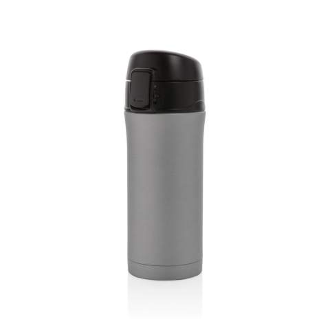 A beautiful metallic version of this great double wall stainless steel vacuum mug that keeps your drink warm for up to 5 hours or cool for up to 15 hours. The lid is lockable and therefore avoids any risk of leaking or spilling. The lid is easy to keep clean for optimal hygiene and is dishwasher safe. The unique design of the mug allows you to drink conveniently and safely with one hand directly from the mug. The size of the mug is suitable to place in any car drink holder. Capacity: 300 ml.<br /><br />HoursHot: 5<br />HoursCold: 15