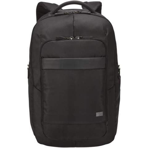 Features a large zippered main compartment with a padded 17.3" laptop and 10.1" tablet sleeve and a zippered mesh pocket for cables and accessories. Comes with a front organization panel to storage small electronics, cables, accessories, business cards and keys. Contains expandable side pockets for water bottle or power brick, padded shoulder straps, quilted air mesh back panel, soft handle and trolley tunnel. Case Logic warranty: 25 years.