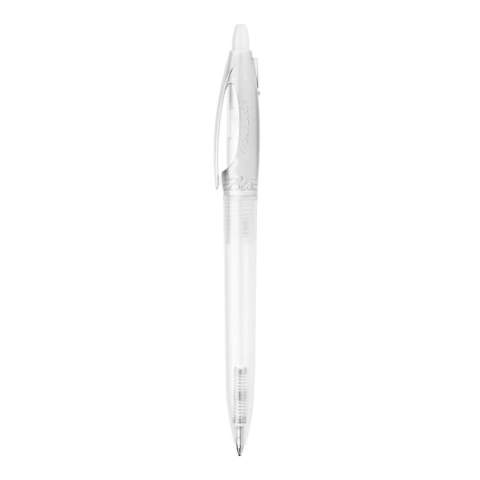 Stylo bille transparent Bio-S! avec corps transparent et clip coloré. Sa cartouche X20 écrit jusqu’à 2.5km, écriture par défaut bleue. Fabriqué en PLA qui est un matériau biodégradable. C'est un très bon choix promotionnel et écologique. Le stylo est fabriqué en Europe. À partir de 5.000 pièces, vous pouvez choisir vos propres couleurs.
