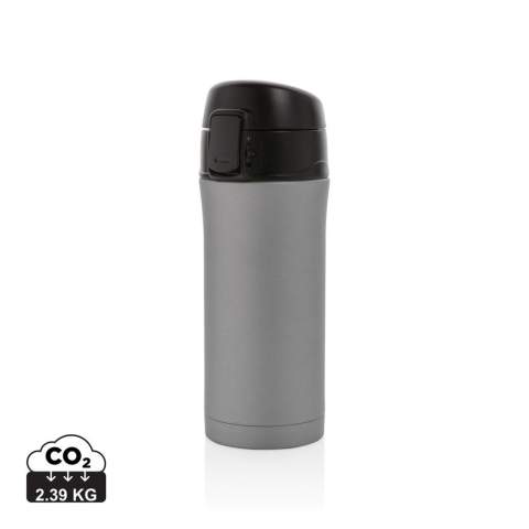 A beautiful metallic version of this great double wall stainless steel vacuum mug that keeps your drink warm for up to 5 hours or cool for up to 15 hours. The lid is lockable and therefore avoids any risk of leaking or spilling. The lid is easy to keep clean for optimal hygiene and is dishwasher safe. The unique design of the mug allows you to drink conveniently and safely with one hand directly from the mug. The size of the mug is suitable to place in any car drink holder. Capacity: 300 ml.<br /><br />HoursHot: 5<br />HoursCold: 15