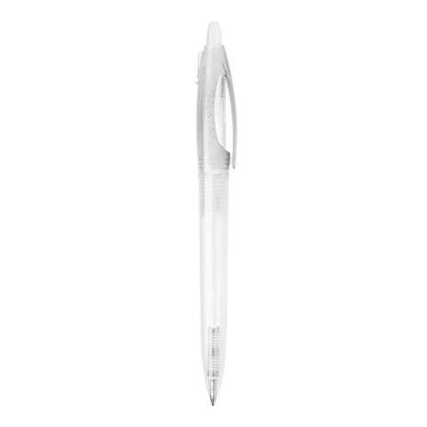 Stylo bille transparent Bio-S! avec corps transparent et clip coloré. Sa cartouche X20 écrit jusqu’à 2.5km, écriture par défaut bleue. Fabriqué en PLA qui est un matériau biodégradable. C'est un très bon choix promotionnel et écologique. Le stylo est fabriqué en Europe. À partir de 5.000 pièces, vous pouvez choisir vos propres couleurs.