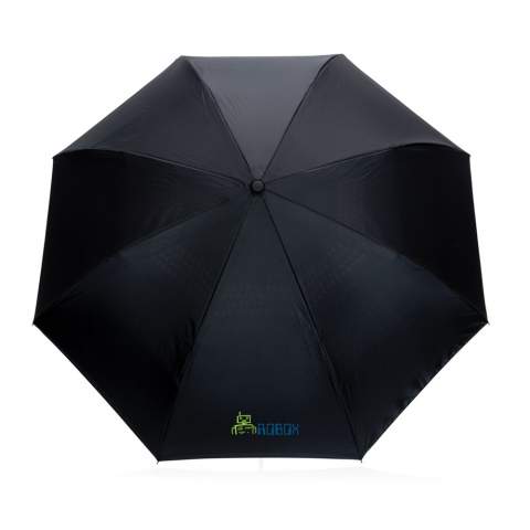 No greenwashing, but telling a true story about sustainability! This Impact umbrella is made with 190T RPET pongee with AWARE™ tracer. With AWARE™, the use of genuine recycled fabric materials and water reduction impact claims are guaranteed, by using the AWARE disruptive physical tracer and blockchain technology. Save water and use genuine recycled fabrics. With the focus on water 2% of proceeds of each Impact product sold will be donated to Water.org. This innovative manual open umbrella with reverse open technology keeps you warm and dry. Fibreglass frame, fibreglass ribs and PP handle. Stormproof. This umbrella canopy has saved 8,8 litres of water and is made of 14,9 PET bottles (500ml). Water savings are based on figures when compared to conventional fibre. This calculated indication is based on reliable LCA data as published by Textile Exchange in their Material Snapshots 2016.<br /><br />UmbrellaMechanism: Manual open/close<br />IsStormproof: true