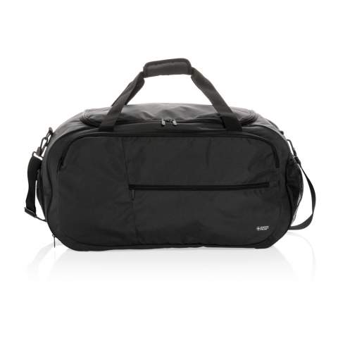 The Swiss Peak AWARE™ RPET modern sports duffle is the perfect companion for a visit to the gym or a short break. With a big easy access opening you can find your essentials at a glance. Zipper front pocket and 2 outer mesh pockets. The duffel has straps that let you carry it any way that feels best. The duffle exterior and lining is made with 100% recycled polyester. With AWARE™ tracer that validates the genuine use of recycled materials. Each bag saves 18.8 litres of water and has reused 31.5 0.5L PET bottles. 2% of proceeds of each product sold  with AWARE™ will be donated to Water.org.<br /><br />PVC free: true