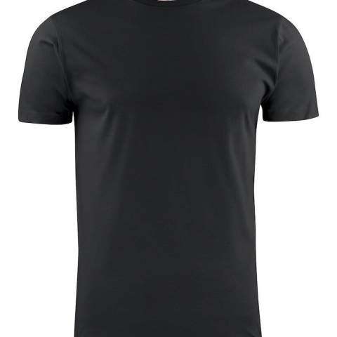 Moderne, aansluitende T-shirt met versterkte schoudernaden en dubbelgestikte halsopening. Elastaan in boord. Geribde nek in vier lagen. Oeko-Tex 100 gecertificeerd.