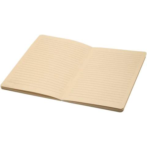 Liliana A5 soft cover notebook with rounded corners and 72 lined sheets of 90 g/m² paper. The cover is made of RPET and sugar cane paper. 