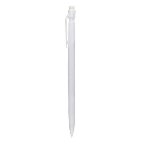 A mechanical propelling pencil (0,7mm) with push mechanism and eraser. Available in multiple colours. Easy to refill.