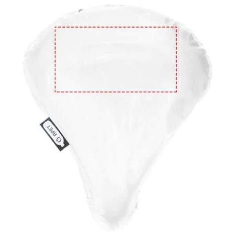 Reusable and lightweight bicycle saddle cover made of recycled PET, with an elastic band to fit on most bicycle saddles. The cover protects the saddle from dirt and moisture (not 100% waterproof).