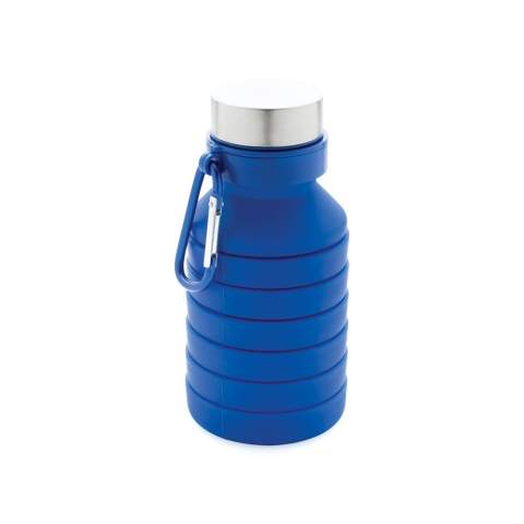 Bespaar 50% ruimte dankzij deze slim ontworpen opvouwbare siliconen fles. Met een inhoud van 550 ml kun je jezelf gehydrateerd houden terwijl je onderweg bent tijdens je buitenactiviteiten. Gemaakt van 100% food grade flexibel siliconen materiaal en is makkelijk schoon te maken. Met een handige karabijnhaak kan je de fles aan je tas haken, zodat je hem gemakkelijk kunt dragen. BPA-vrij.