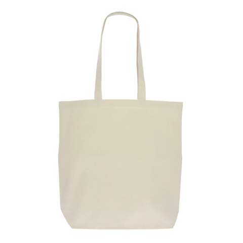 Diese strapazierfähige Tasche besteht aus 270 g/m² Bio-Baumwolle, hat lange Griffe und eine Bodenfalte für zusätzliches Fassungsvermögen. Ideal für den alltäglichen Gebrauch, zum Einkaufen oder zum Transportieren von wichtigen Dingen für unterwegs.