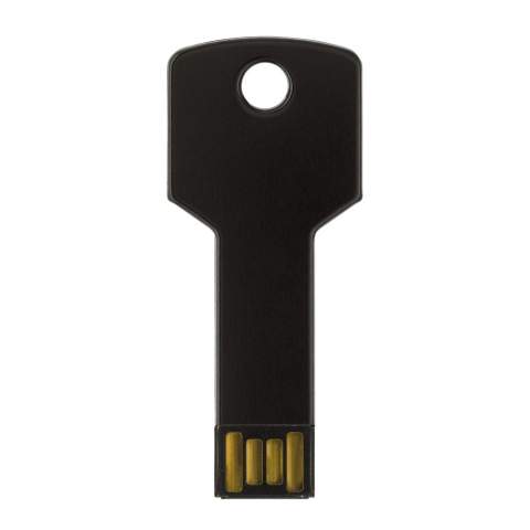 Clé USB Flash Drive en forme de clé, en aluminium. Livrée dans boîte cadeau blanche.
