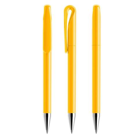 With its slender body and beautifully designed cap that dynamically forms into the elegant clip, it is a design classic amongst ballpoint pens. Colour cap dot as personalization option.