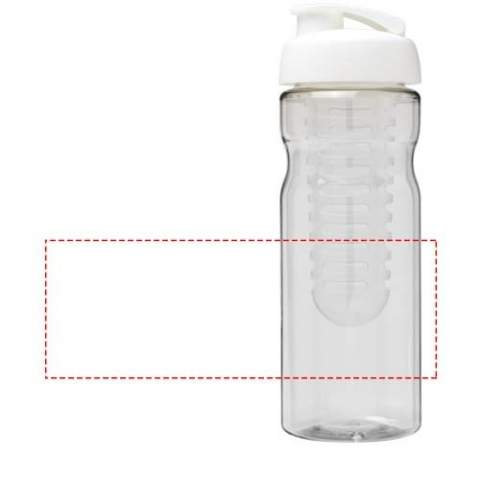 Single-wall sport bottle with ergonomic design. Bottle is made from recyclable PET material. Features a spill-proof lid with flip top and a removable infuser which allows you to add your favourite fruit flavour into your beverage. Volume capacity is 650 ml. Mix and match colours to create your perfect bottle. Contact customer service for additional colour options. Made in the UK. Packed in a home-compostable bag. BPA-free.