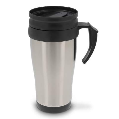 Mug isotherme métallique pour voiture, adapté pour boissons chaudes. Tenez le mug droit car il n'est pas étanche à 100%. Livré dans une boîte cadeau.