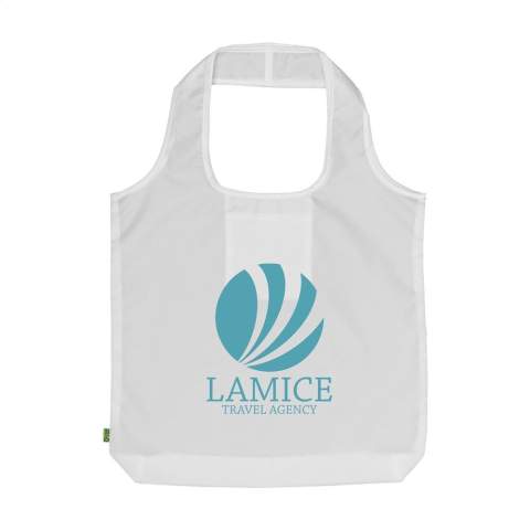WoW! Royale, opvouwbare winkeltas met dubbele handgreep van 190T RPET polyester. Snel op te vouwen in de pouch aan de binnenzijde van de tas en gemakkelijk mee te nemen. GRS-gecertificeerd. Totaal gerecycled materiaal: 95%. Inhoud ca. 10 liter.  Afm. uitgevouwen 42 x 8 x 45 cm.