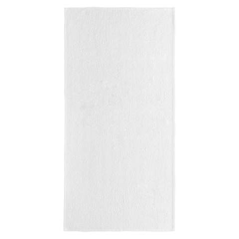 Cette serviette doubleface douce de 100 x 50 cm est composée de 50 % de coton (Oeko-Tex) et de 50 % de polyester et peut être imprimée par sublimation en couleur. 