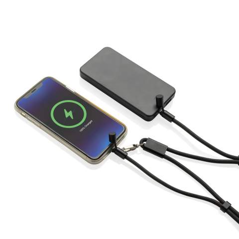 Maak kennis met LoopAmp, een telefoonsnoer gemaakt van RCS-gecertificeerd RPET. RCS (Recycled Claim Standard) is een standaard om het gerecyclede gehalte van een product in de gehele toeleveringsketen te verifiëren. Totaal gerecycled gehalte: 84% gebaseerd op het totale artikelgewicht. Ontworpen als een hoogwaardige nekband, beschermen de sterke draagkoord en de nauwkeurig vervaardigde verbindingsring en haak tegen onbedoelde vallen, terwijl het slanke ontwerp een moderne flair toevoegt aan uw dagelijkse draagervaring. Exclusief om de nek gedragen, houdt LoopAmp uw handen vrij en elimineert het volume in uw zakken - perfect voor woon-werkverkeer, reizen of outdooravonturen. LoopAmp fungeert ook als een USB-C-oplaadkabel met tot 60 W snellaadvermogen. Of u nu uw smartphone, tablet of zelfs een laptop oplaadt, LoopAmp zorgt voor betrouwbaar, zeer efficiënt opladen met versterkte connectoren en ultra-duurzame materialen die bestand zijn tegen dagelijks gebruik. Ondersteunt data. PVC vrij<br /><br />PVC free: true