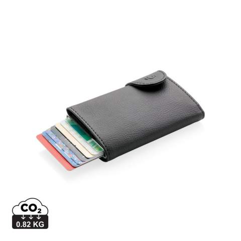 Ce porte-cartes en aluminium protège vos données personnelles contre les pickpockets électroniques. Fini les cartes brisées ou volées. Il peut accueillir jusqu’à 7 cartes ou 5 cartes à relief. Glissière pratique sur le côté pour faire sortir progressivement les cartes. Le portefeuille en PU offre plus d’espaces de rangement pour cartes et billets.