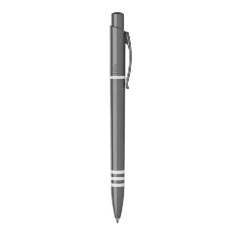 The Tropic Colour ball pen in hardcolour has a large imprint space on both, clip, and barrel. With a coloured barrel, pusher, and clip. The barrel has three white coloured rings. Includes a pusher mechanism and a blue writing Jumbo refill. The pen is made of ABS plastic and is made in Europe. From orders of 5.000 pieces, you can choose your own colour combination.