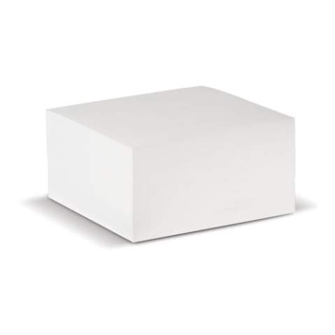 Demi cube-papier, 420 feuilles blanches. Marquage feuille à feuille possible. Livré sous polybag individuel. 90g/m².