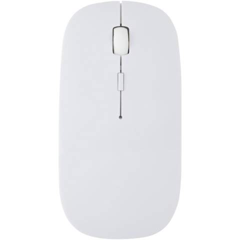 Elegante und helle optische 4-Tasten-Maus aus recyceltem Kunststoff, mit einem USB-Empfänger für kabellose RF-Verbindung und spezieller DPI-Funktion (800/1200/1600 DPI). Mit der DPI-Taste können Sie die Empfindlichkeit Ihrer Maus schnell ändern, was beim Spielen sehr praktisch ist Benötigt 2×AAA-Batterien (nicht enthalten). Kompatibel mit Windows- und Mac-Betriebssystemen. Wird in einer Schachtel aus Kraftpapier geliefert.
