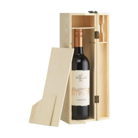 Rackpack Desk Topper: a wine gift box and a desk organizer in one. Can be turned into a desktop organizer. The lid can be used to divide the compartments. Very useful for keeping our things together. An ideal organizer for your desk, kitchen or bedroom. Rackpack: a wine gift box made of FSC wood with a new second life!  • suitable for one bottle of wine • 8-10 mm FSC-certified sustainable pine wood • wine not included. Each item is supplied in an individual brown cardboard box.