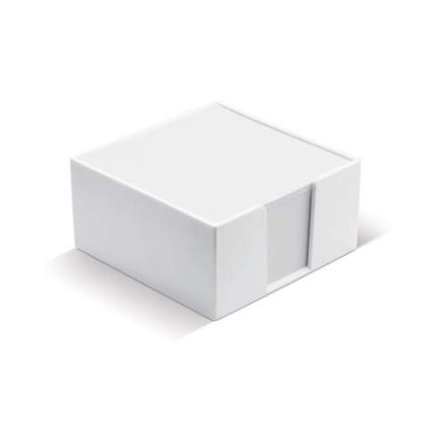 Demi cube-papier. 320 feuilles blanches. Marquage feuille à feuille possible. Livré sous polybag individuel. 90g/m².