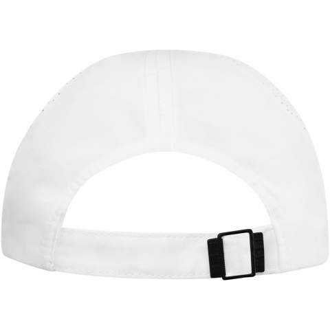 The Morion 6 panel cool fit cap is made of 110 g/m² GRS certified recycled polyester microfiber, and has a pre-curved visor with a sandwich design, adding a classic touch. The back panels has laser-cut holes for optimal ventilation, keeping you cool and comfortable during outdoor activities. Designed for a comfortable fit with a head circumference of 58 cm, the metal buckle closure allows for easy, secure adjustments. The GRS certification ensures a 100% certified supply chain, from raw material to our printing techniques, making this a more sustainable choice.