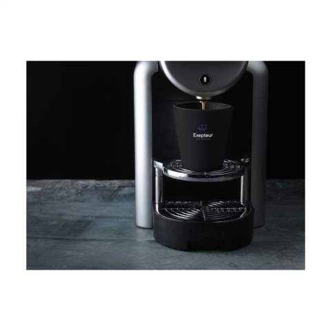 Trendy mug without handle. Made of high-quality ceramics. With matt outside and high-gloss inside. Suitable for all coffee machines. Capacity 190 ml. Dishwasher-safe. The imprint is tested and certified dishwasher-safe: EN 12875-2.