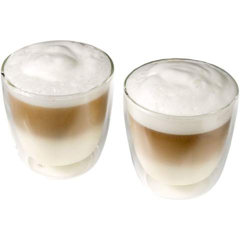 Double walled isolating 200ml coffee mugs. The set is presented in a luxury gift box. Logo plate included.