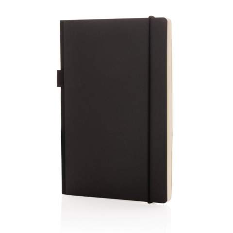 This FSC® deluxe hardcover notebook features a FSC-certified paper cover with elastic pen loop and ribbon page marker in matching black accent. In the back you willl find a pocket to store your loose notes. 80 sheets/160 pages of cream, FSC®-certified lined paper.<br /><br />NotebookFormat: A5<br />NumberOfPages: 160<br />PaperRulingLayout: Lined pages