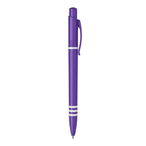 De Tropic Colour balpen in hardcolour heeft een groot drukoppervlak op zowel de clip als de barrel. Met een gekleurde barrel, drukker en een gekleurde clip. De barrel bevat drie wit gekleurde ringen. Inclusief een drukmechaniek en een blauw schrijvende Jumbo vulling. De pen is gemaakt van ABS kunststof, geproduceerd in Europa. Kleur combinaties voor deze pen zijn mogelijk vanaf 5.000 stuks.