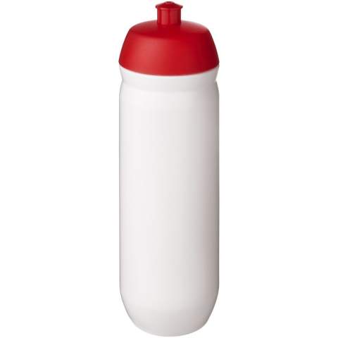 Single-walled sport bottle with a screw-fix pull-up lid. Made from flexible MDPE plastic, this squeezy bottle is perfect for sporting environments. Volume capacity is 750 ml. Contact us for additional colour combinations. Made in the UK. BPA-free. EN12875-1 compliant and dishwasher safe.
