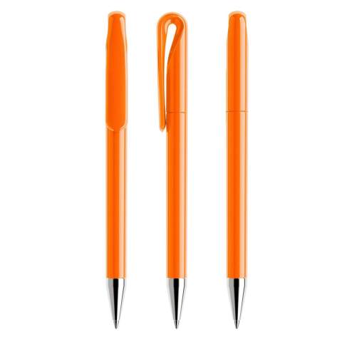 With its slender body and beautifully designed cap that dynamically forms into the elegant clip, it is a design classic amongst ballpoint pens. Colour cap dot as personalization option.