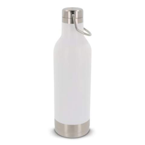 Double walled 100% leak-proof design thermo bottle. The drinks will keep their temperature longer, due the vacuum in between the walls. Drinks will stay warm for up to 12 hours or cold up to 24 hours. Comes packaged in a gift box. Toppoint design.