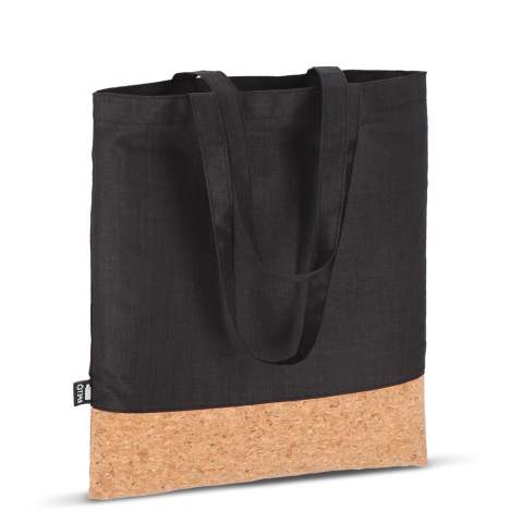Diese strapazierfähige Tragetasche aus 300D recyceltem PET und Kork trägt ein maximales Gewicht von 10 kg. Perfekt für den täglichen Gebrauch. Hergestellt aus R-PET.