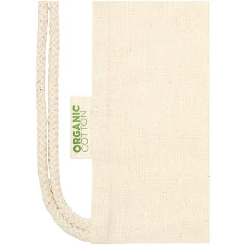 Sustainable drawstring bag with a large main compartment and cotton drawstring closure to keep all belongings safe and secure. This tote bag is made in India with GOTS certified 100 g/m² organic cotton and is OEKO-Tex certified. With a resistance up to 5 kg weight, this bag is made to last and suitable for daily use.  