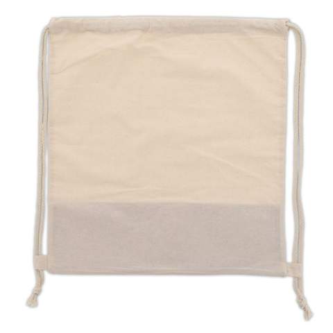 Sac en jute et coton, adapté au transport de vos affaires. Grâce au cordon de serrage attaché au sac, vous pouvez facilement le porter sur votre dos.