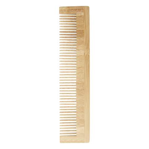 Combs made of bamboo is the best option for all hair types and for both men and women, since it creates a smoother glide through the hair without pulling or breaking the hair. The bamboo used is sourced and produced following sustainable standards.
